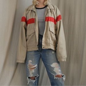 Vintage Khaki Bomber Jacket